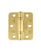 ZHSS7667R-PVDSB - Zoo Hardware Grade 11 CE Fire Rated Ball Bearing Hinges &lpar;Radius&rpar; 76 x 67 x 2&period;5mm - PVD Satin Brass