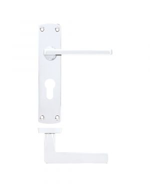 Click Here To Enlarge This Photo Of ZPA011EP-CP - Zoo Hardware Stanza 'Leon' Lever Handles on Euro Profile Backplate - Polished Chrome &lpar;Contract Range&rpar;