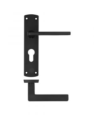 Click Here To Enlarge This Photo Of ZPA011EP-MB - Zoo Hardware Stanza 'Leon' Lever Handles on Euro Profile Backplate - Matt Black &lpar;Contract Range&rpar;
