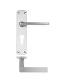ZPA011EP-SC - Zoo Hardware Stanza 'Leon' Lever Handles on Euro Profile Backplate - Satin Chrome &lpar;Contract Range&rpar;