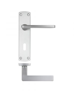 Click Here To Enlarge This Photo Of ZPA011-SC - Zoo Hardware Stanza 'Leon' Lever Handles on Lock Backplate - Satin Chrome &lpar;Contract Range&rpar;