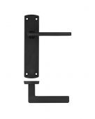 ZPA012-MB - Zoo Hardware Stanza 'Leon' Lever Handles on Latch Backpate - Matt Black &lpar;Contract Range&rpar;