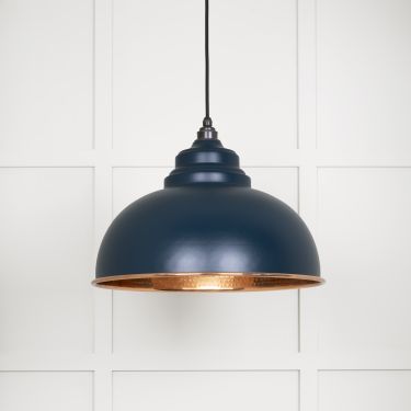 Click Here To Enlarge This Photo Of 49501DU From The Anvil Hammered Copper Harborne Pendant in Dusk Hammered Copper