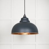 49501SO From The Anvil Hammered Copper Harborne Pendant in Soot Hammered Copper