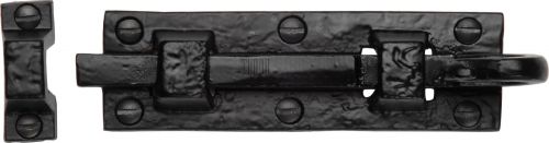 Click Here To Enlarge This Photo Of TC158 102 M&period;Marcus The Tudor Collection Door Bolt Straight 4" Black Iron