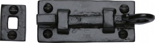 Click Here To Enlarge This Photo Of TC158 76 M&period;Marcus The Tudor Collection Door Bolt Straight 3" Black Iron