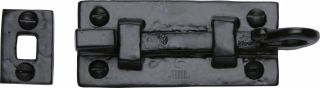 TC158 76 M&period;Marcus The Tudor Collection Door Bolt Straight 3" Black Iron