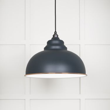 Click Here To Enlarge This Photo Of 49508SO From The Anvil White Gloss Harborne Pendant in Soot Accent