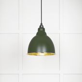 49517H From The Anvil Hammered Brass Brindley Pendant in Heath Hammered Brass