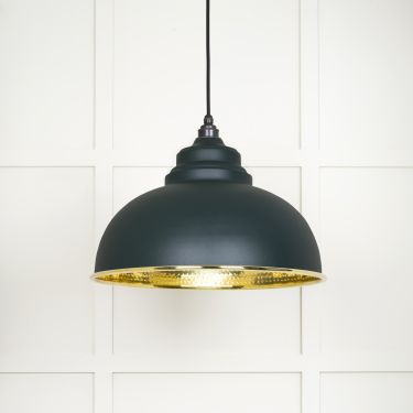Click Here To Enlarge This Photo Of 49521DI From The Anvil Hammered Brass Harborne Pendant in Dingle Hammered Brass