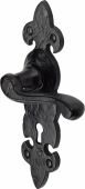 TC200 M&period;Marcus The Tudor Collection Door Handle Lever Lock Fleur De Lys Design Black Iron