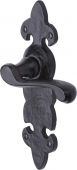 TC210 M&period;Marcus The Tudor Collection Door Handle Lever Latch Fleur De Lys Design Black Iron