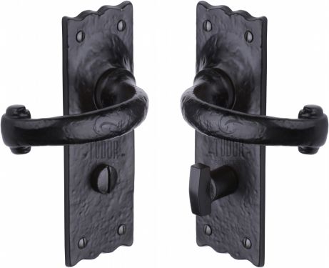 Click Here To Enlarge This Photo Of TC320 M&period;Marcus The Tudor Collection Door Handle For Bathroom Colonial Design Black Iron