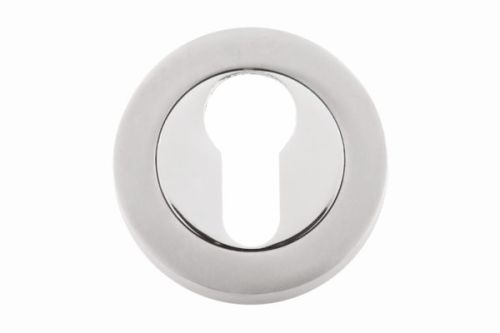 Click Here To Enlarge This Photo Of Eclipse 62563 Polished&sol;Satin Chrome Euro Profile Escutcheon &lpar;Freestyle Range&rpar;