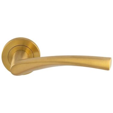 Click Here To Enlarge This Photo Of SWL1121SPVD - Carlisle Brass Eurospec 'Breeze' Designer Lever on Round Rose &lpar;G304&rpar; Satin Brass PVD
