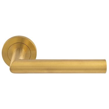 Click Here To Enlarge This Photo Of SWL1192SPVD - Carlisle Brass Eurospec 'Treviri' Designer Lever on Round Rose &lpar;G304&rpar; Satin Brass PVD