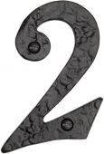 TC355 2 M&period;Marcus The Tudor Collection Numeral 2 - 4" Black Iron
