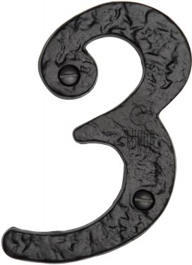 Click Here To Enlarge This Photo Of TC355 3 M&period;Marcus The Tudor Collection Numeral 3 - 4" Black Iron