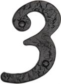 TC355 3 M&period;Marcus The Tudor Collection Numeral 3 - 4" Black Iron