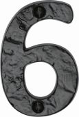 TC356 6 M&period;Marcus The Tudor Collection Numeral 6 - 3" Black Iron