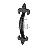 TC385 175 M&period;Marcus he Tudor Collection Door Pull Handle 6" Black Iron