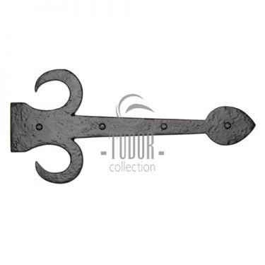 Click Here To Enlarge This Photo Of TC412 381 M&period;Marcus The Tudor Collection Dummy Strap Hinge Fleur De Lys Design 15" Black Iron
