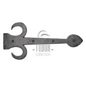 TC412 381 M&period;Marcus The Tudor Collection Dummy Strap Hinge Fleur De Lys Design 15" Black Iron