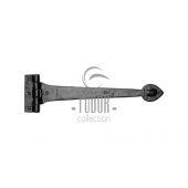 TC450 305 M&period;Marcus The Tudor Collection Strap Hinge 12" Black Iron
