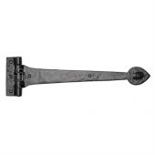 TC450 457 M&period;Marcus The Tudor Collection Strap Hinge 18" Black Iron
