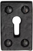 TC544 M&period;Marcus The Tudor Collection Rectangluar Keyhole Escutcheon Black Iron