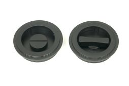 50218 From the Anvil Matt Black 60mm Art Deco Round Pull - Privacy Set