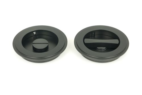 Click Here To Enlarge This Photo Of 50219 From the Anvil Matt Black 75mm Art Deco Round Pull - Privacy Set