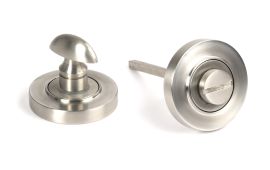 49856 From the Anvil Satin Marine SS &lpar;316&rpar; Round Thumbturn Set &lpar;Plain&rpar;