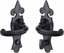 TC820 M&period;Marcus The Tudor Collection Door Handle For Bathroom Wroxeter Design Black Iron