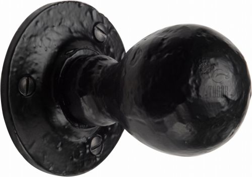 Click Here To Enlarge This Photo Of TC970 M&period;Marcus The Tudor Collection Mortice Knob on Rose Ball Design Black Iron