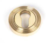 50594 From the Anvil Polished Brass Round Euro Escutcheon &lpar;Beehive&rpar;