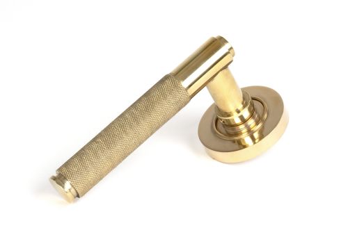 Click Here To Enlarge This Photo Of 50605 From the Anvil Polished Brass Brompton Lever on Rose Set &lpar;Plain&rpar;