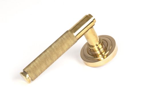 Click Here To Enlarge This Photo Of 50608 From the Anvil Polished Brass Brompton Lever on Rose Set &lpar;Art Deco&rpar; - Unsprung