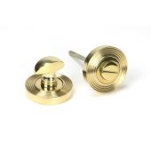 50752 From the Anvil Polished Brass Round Thumbturn Set &lpar;Beehive&rpar;