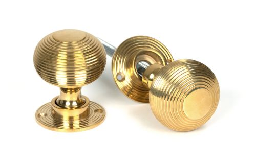 Click Here To Enlarge This Photo Of 50840 From the Anvil Polished Brass Heavy Beehive Mortice&sol;Rim Knob Set