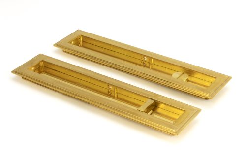 Click Here To Enlarge This Photo Of 47162 From the Anvil Polished Brass 250mm Art Deco Rectangular Pull - Privacy Set