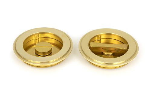 Click Here To Enlarge This Photo Of 47170 From the Anvil Polished Brass 75mm Art Deco Round Pull - Privacy Set