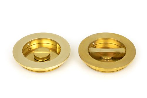 Click Here To Enlarge This Photo Of 47172 From the Anvil Polished Brass 75mm Plain Round Pull - Privacy Set