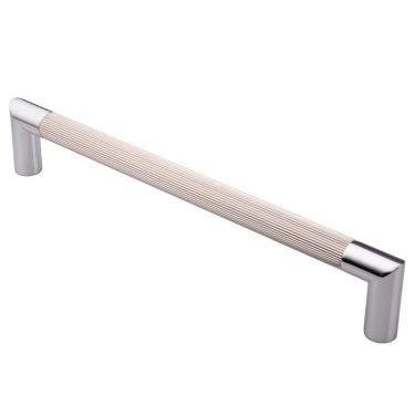 Click Here To Enlarge This Photo Of PH170BCPSN - Carlisle Brass Serozzetta 300mm Mitred 'Lines' Pull Handle - Polished Chrome&sol;Satin Nickel