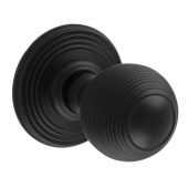 DK37CMB - Carlisle Brass Delamain Reeded Mortice Knobs &lpar;Concealed Fix&rpar; Matt Black