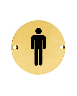 Click Here To Enlarge This Photo Of ZSS01-PVDSB - Zoo Hardware 76mm Male Disc Symbol - PVD Satin Brass