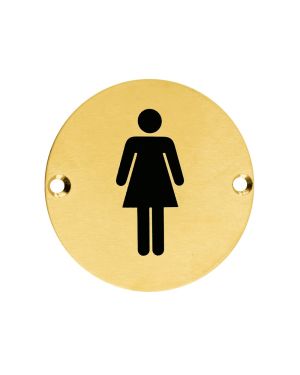 Click Here To Enlarge This Photo Of ZSS02-PVDSB - Zoo Hardware 76mm Female Disc Symbol - PVD Satin Brass