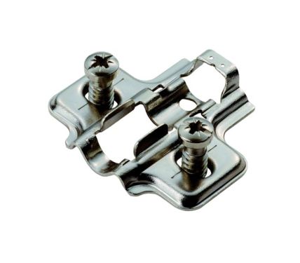 Click Here To Enlarge This Photo Of P4&period;100&period;35&period;02 Fingertip Design 2mm Mounting Plate with Euro Screw - Bright Zinc Plated