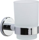 CAM-TUMBLER-PC M&period;Marcus 'Cambridge' Single Tumbler Holder with Frosted Glass Polished Chrome Finish