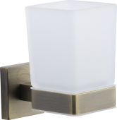 CHE-TUMBLER-MA M&period;Marcus 'Chelsea' Single Tumbler Holder with Glass Antique Bronze Finish